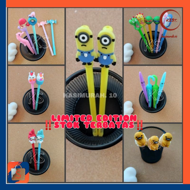 

[LIMITED EDITION] Pena Cumi / Pulpen Payung / Pena Minion / Pena Gudetama / Pena Welcome / Ninja Turtle / Dinosaurus / Pinquin