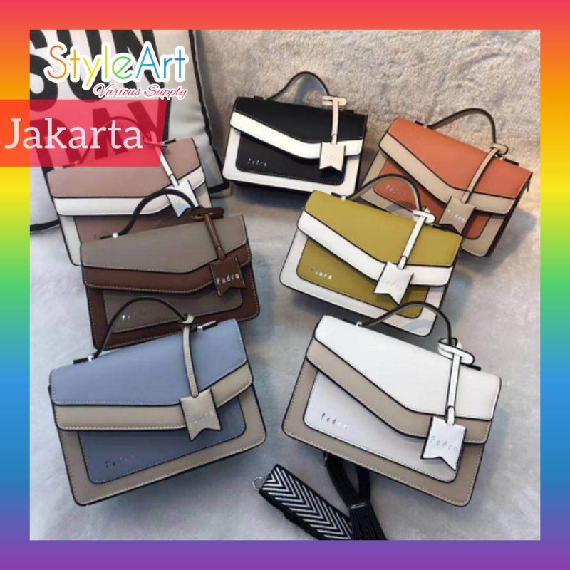 StyleArt SL3792 Tas HandBag Wanita 100% Original Fashion Import Selempang Twotone Like Pedro Basic
