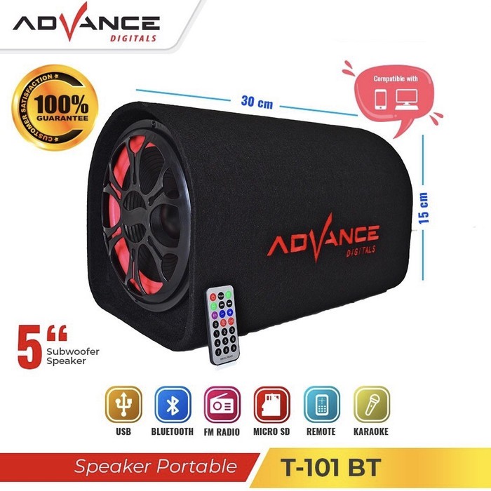 Speaker Bluetooth Aktif Advance T101BT Portable Subwoofer Karaoke Radio Original