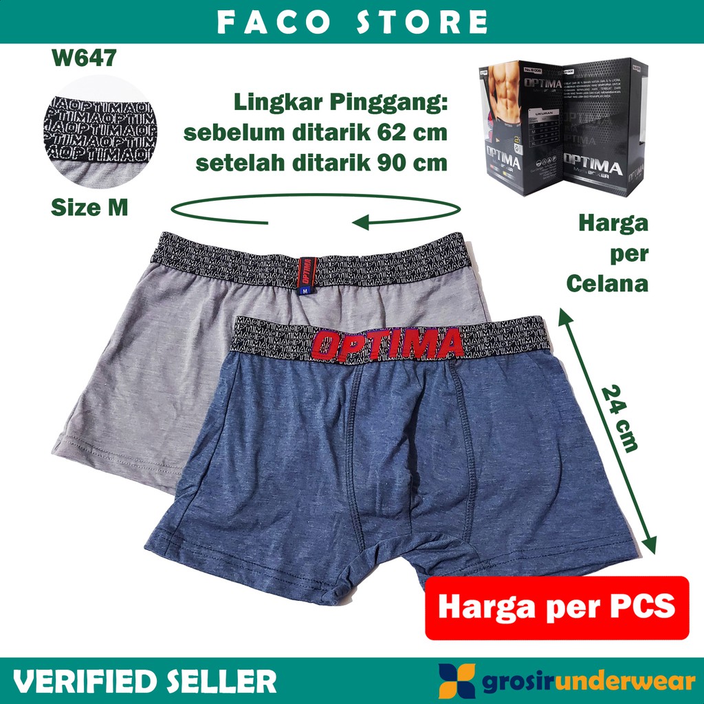 F51 - Boxer Pria - Celana Dalam Laki-Laki CD Cowok Men Underwear Bahan Nyaman - Merk OPTIMA [1 PC]