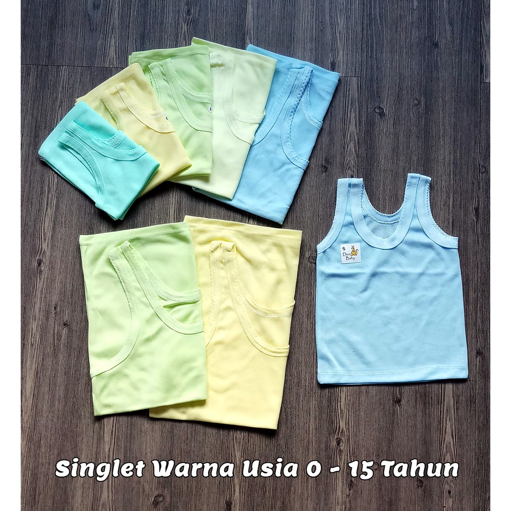 Kaos Singlet WARNA / PUTIH / Kaos Dalam Dari Bayi Sampai Anak ABG Perempuan / Laki-Laki