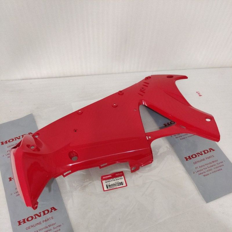 Sayap tebeng Legshield dalam KANAN Merah Honda Supra X 125 lama old ORIGINAL 64400-KTM-850FMV
