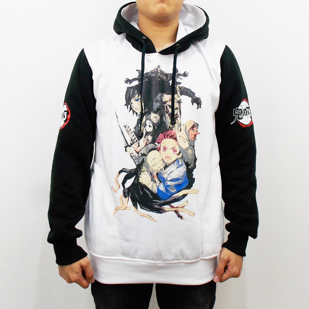 JAKET ANIME DEMON SLAYER - JAKET KIMETSU NO YAIBA - SWEATER HOODIE DEMON SLAYER - JAKET PRIA 02