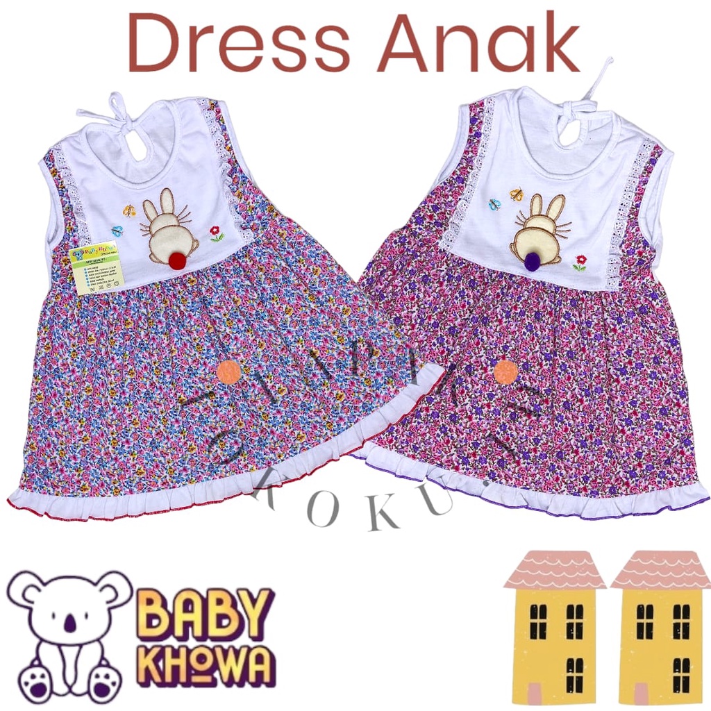 Dress Baju Baju Bayi Perempuan Baru Lahir BABY KHOWA Dress Pesta Lucu Anak Baju Anak Perempuan Kaos Rok Anak Bayi Bung-Bunga