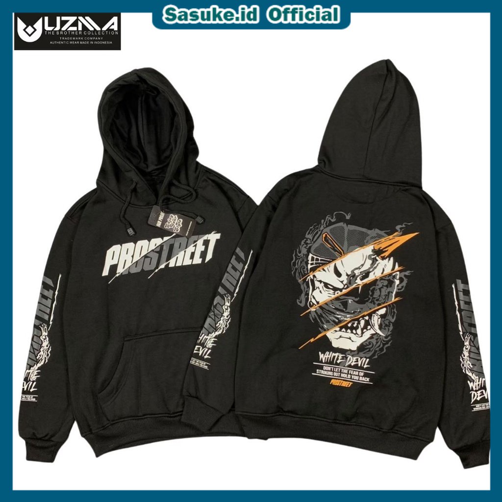 Jaket Hoodie Prostreet Samurai Sweater Prostreet Whith Devil Termurah / Sweater Hoodie Pria Prostreet Ukuran Jumbo - Suiter Wihite Devil - Suiter prostreet jaket Sunmori M L XL XXL