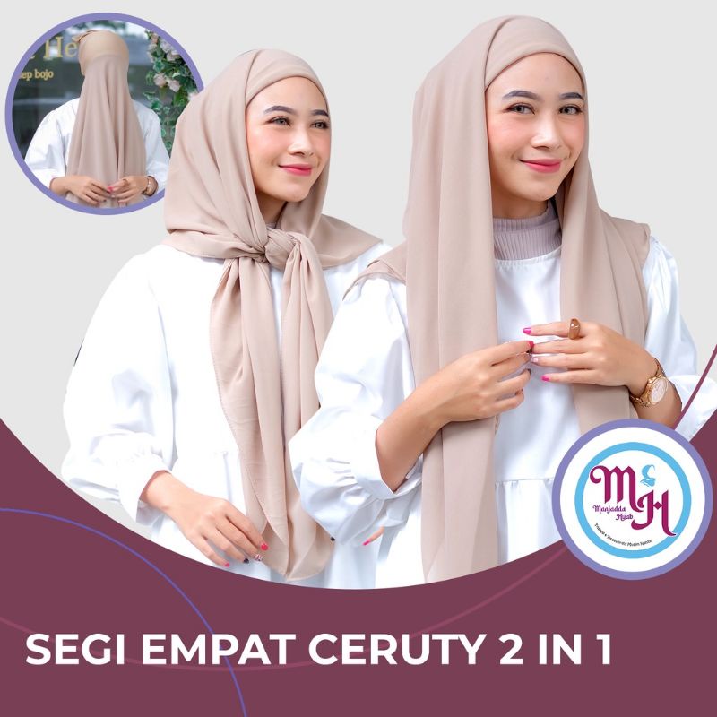Segiempat Inner 2 in 1 Jilbab instan Inner Segiempat