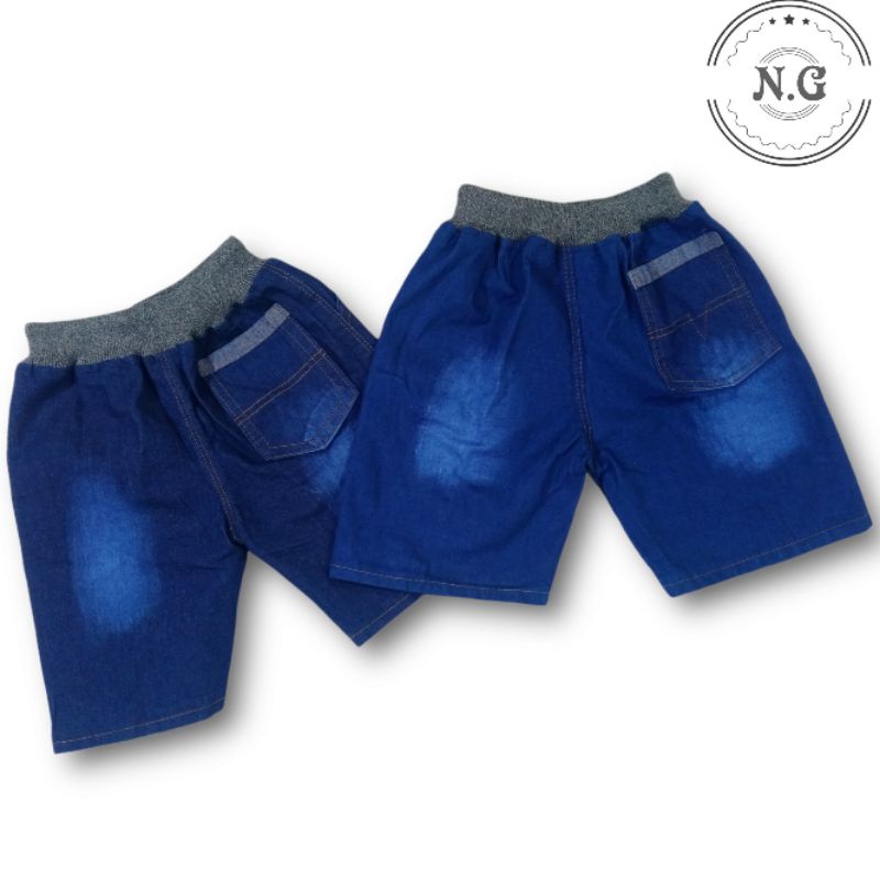Celana Pendek Anak Laki JEANS PENDEK ANAK 1-12 TAHUN /CELANA JEANS PENDEK ANAK PINGGANG RIB TALI