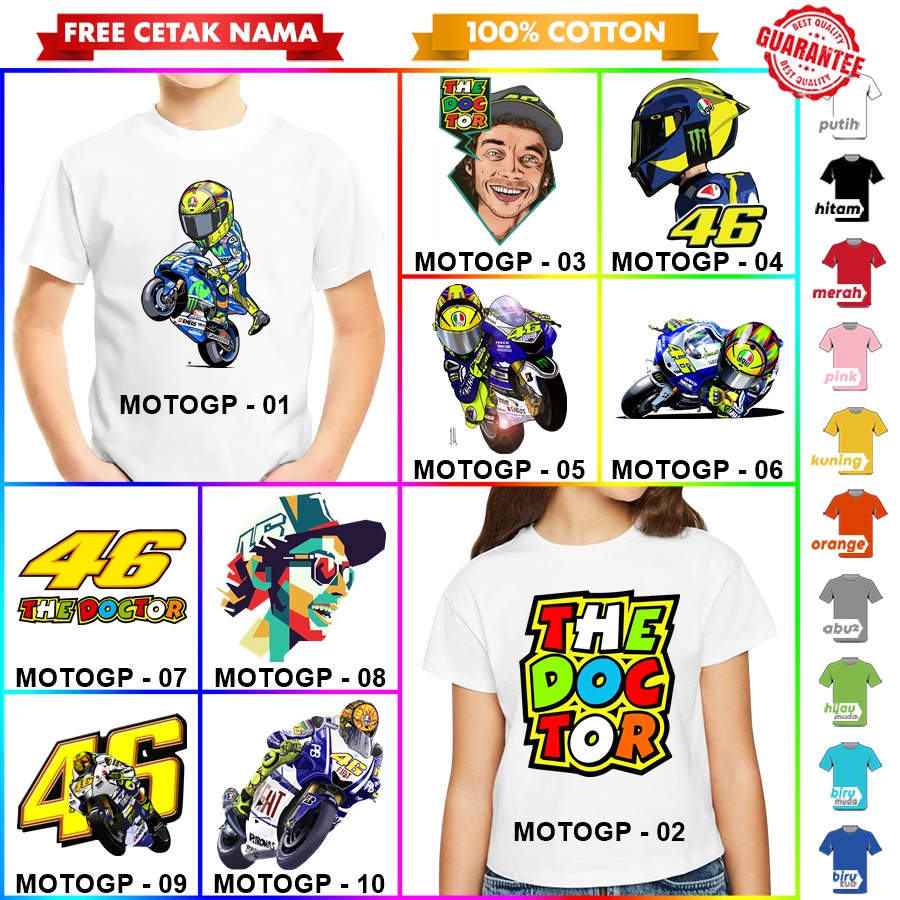 [FREE NAMA!!] Baju Kaos COUPLE  ANAK DAN DEWASA MOTOGP BANYAK MOTIF