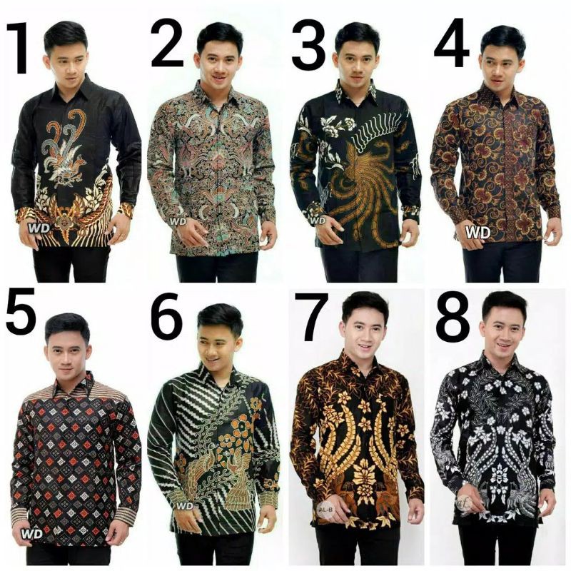 Kemeja batik lengan panjang size m l xl xxl