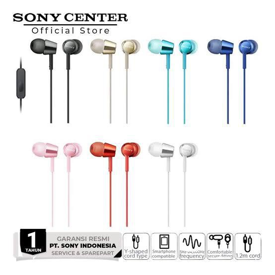 Sony Earphone In Ear MDR-EX155AP - MDR EX155AP - MDREX155AP - With Mic Garansi Resmi Sony 1 Tahun