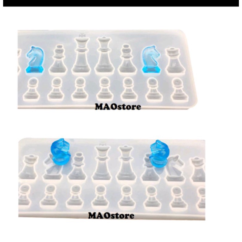 MAOSTORE 16 hole cetakan resin cokelat fondant clay chess catur