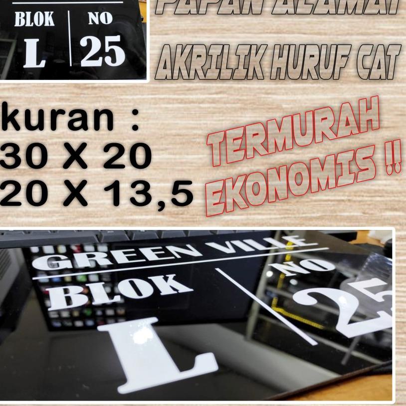 

(PROMO 88A35) Papan Acrylic Akrilik ALAMAT nomor rumah EKONOMIS HARGA PROMO!!! ❀