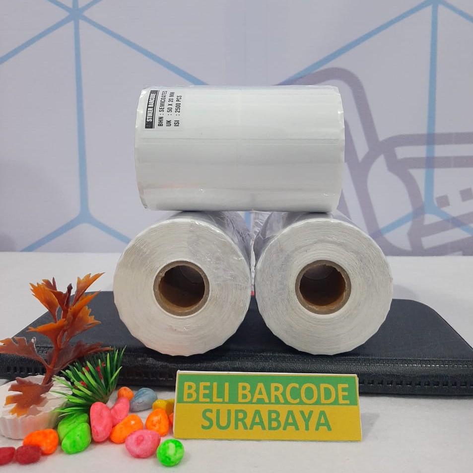 STIKER LABEL SEMICOATED 50 X 20 2 LINE WITH GAP @2500