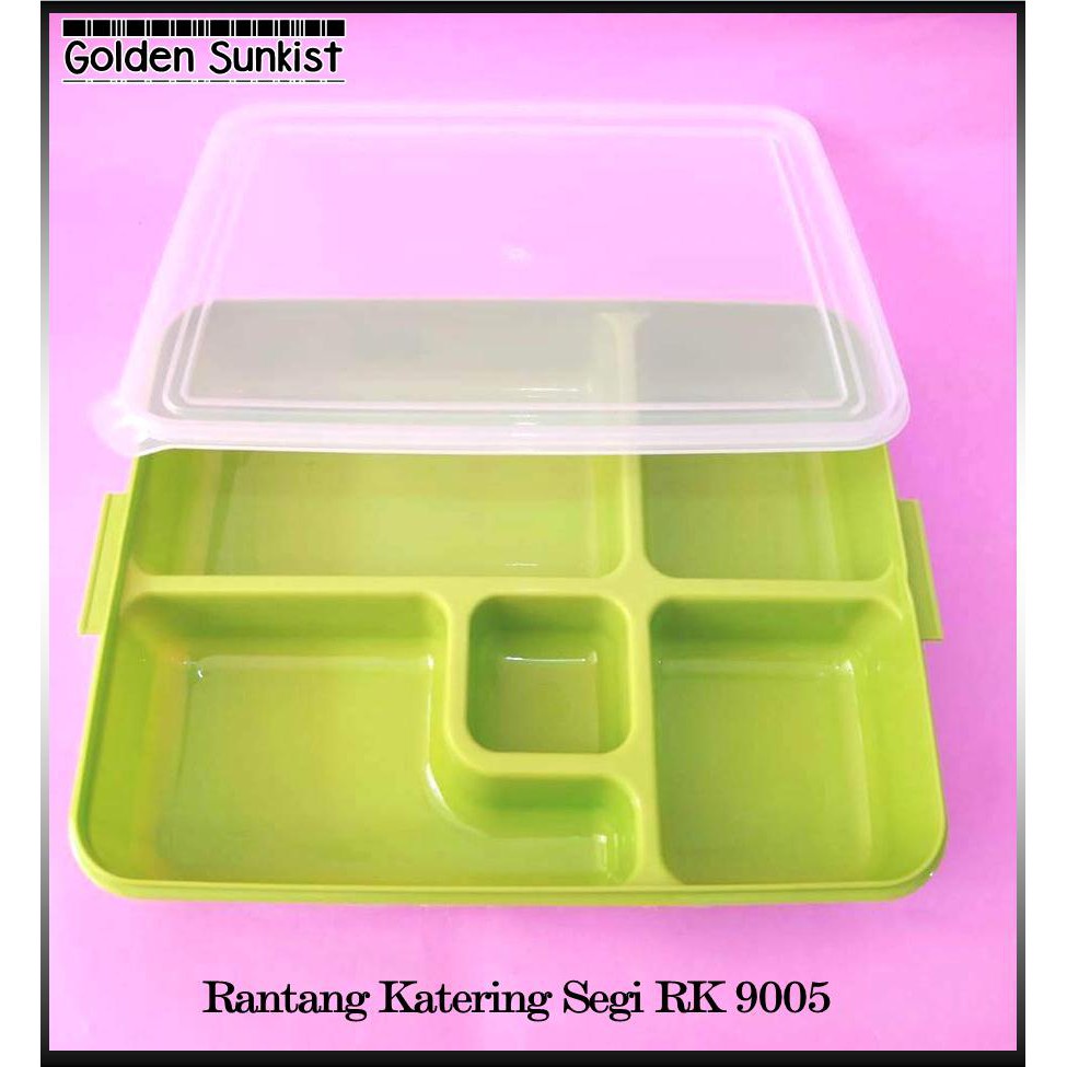 tempat kotak makan bekal bento 5 Sekat Murah golden sunkist Rantang Katering Segi RK 9005/Lunch Box