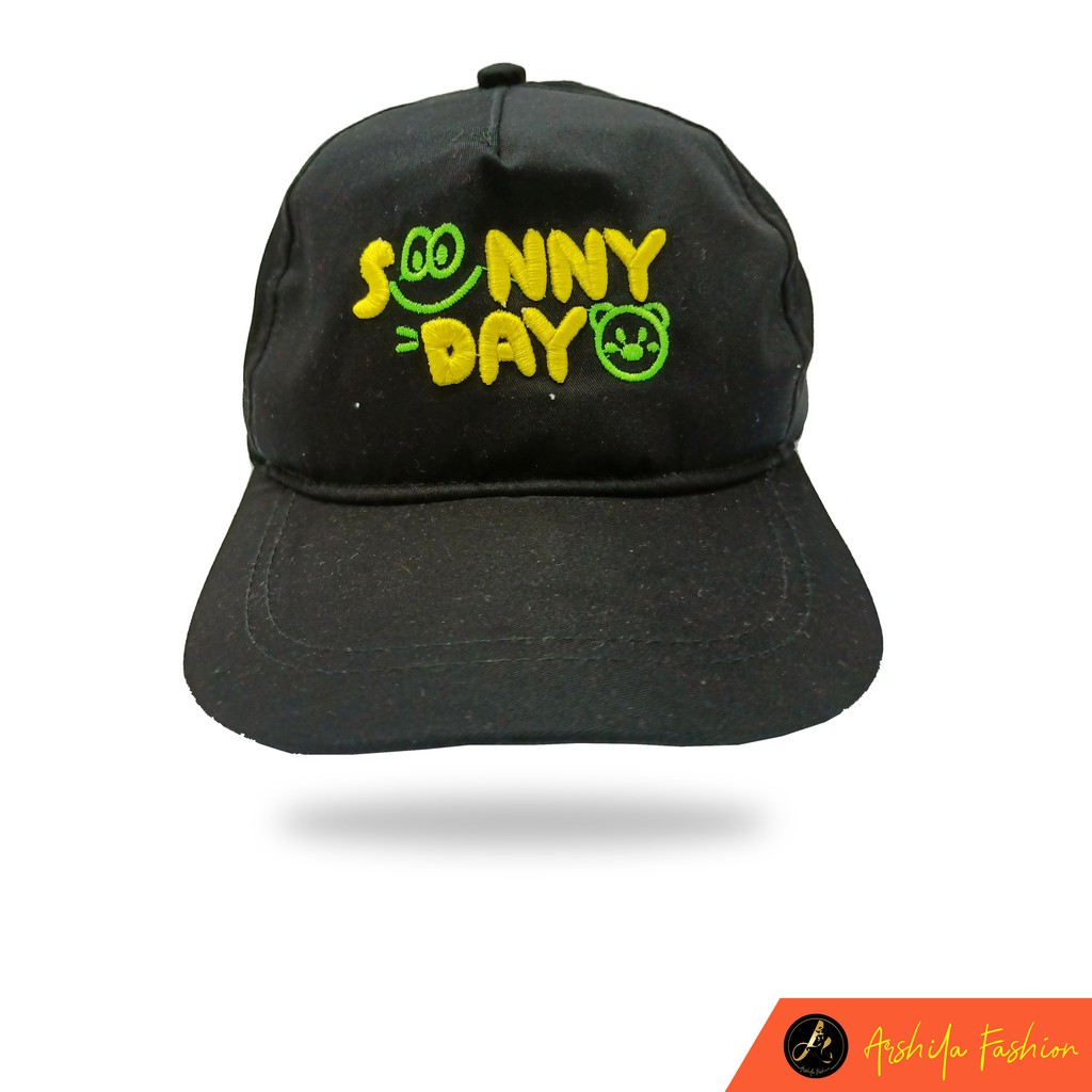 Topi Baseball Anak Bordir Sunny Day Drill Premium Usia 2-10 Tahun-Hitam