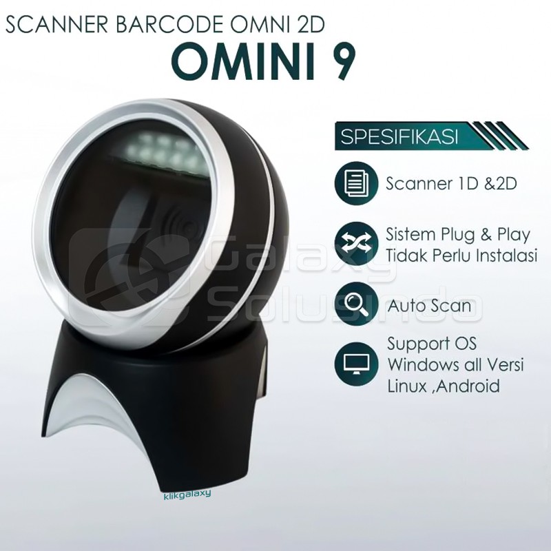 OMINI 9 2D Omni Directional Barcode Scanner Efaktur QR Code [GS]