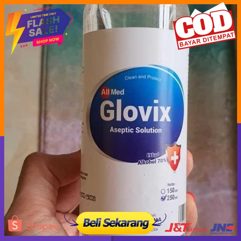 Glovix Hand Sanitizer Cair Antiseptic  Moisturizing Fresh Scent 250ml