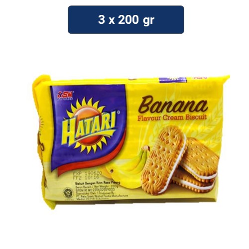 Hatari Biskuit Banana Cream 3 x 200 gr