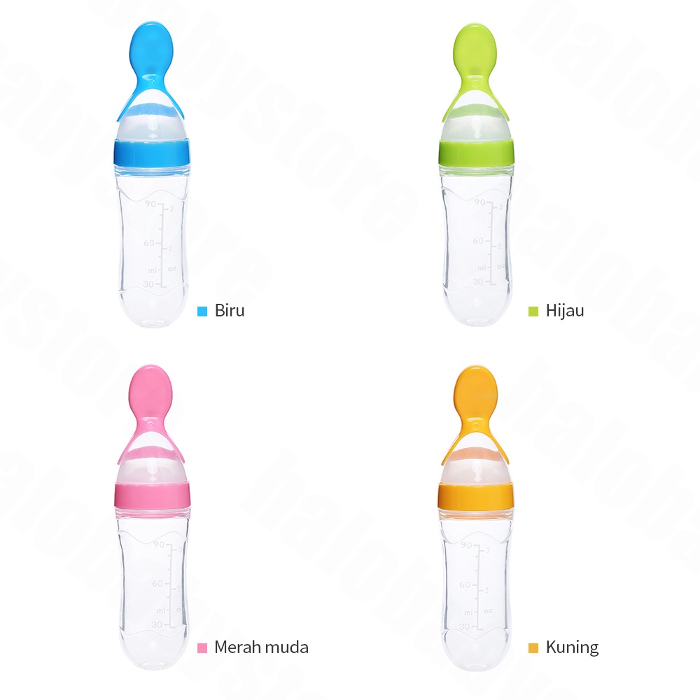 Halobaby 90 Ml Botol Sendok Makan Bayi / Baby Feeder Bpa Free