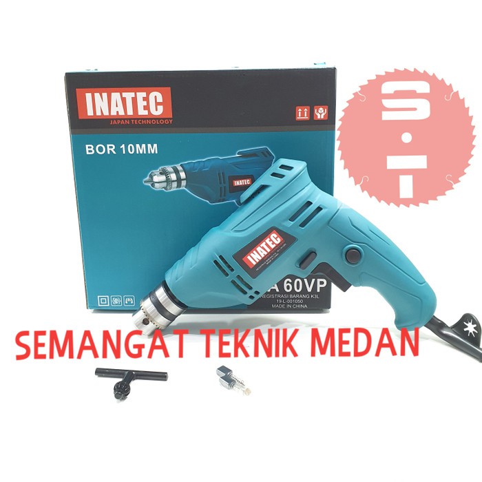 NA60VP MESIN BOR BISA KIRI KANAN REVERSEABLE 400W 10mm INATEC NA 60 VP