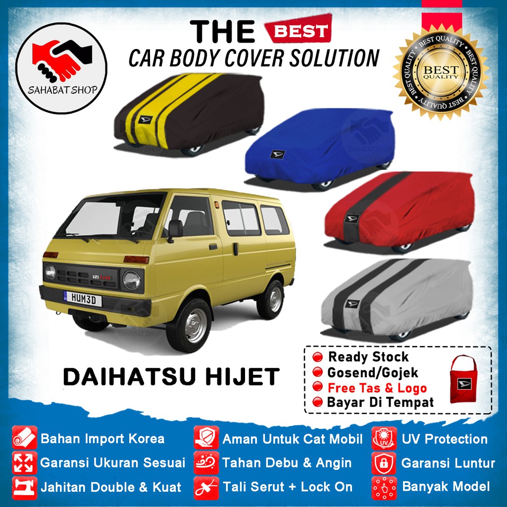 Sahabat Body Cover Mobil Hijet / Sarung Penutup Mobil Hijet Outdoor 1977 1978 1979 1980  1981 / Tutup Mantel Selimut Mantol Jas Kerudung Kerodong Kelambu Terpal Tutupan Bungkus Pelindung Mobil Anti Air Waterproof Model Biru