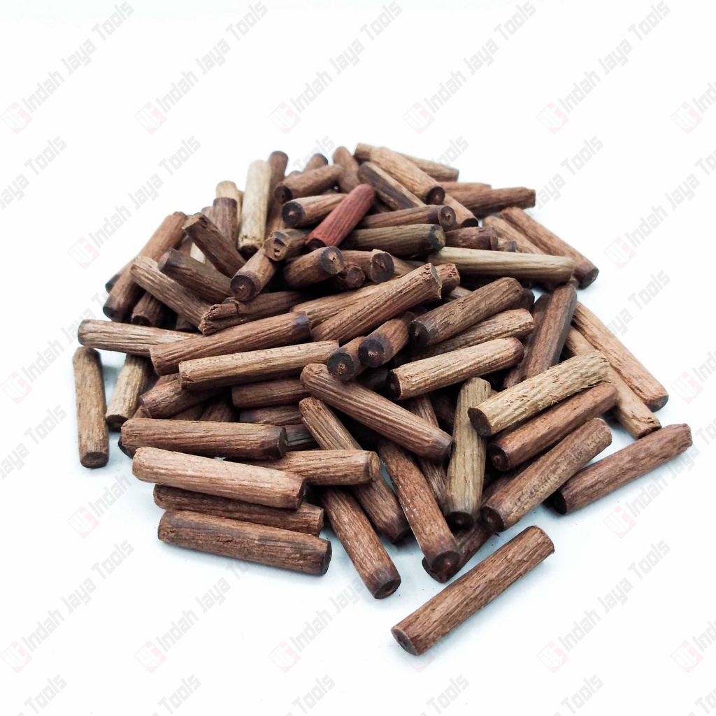 DOWEL Kayu Ulir 6 x 30 MM 100 Pcs Pen Sambungan Stik Kayu Bulat