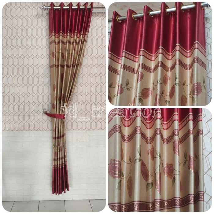 BISA COD BAYAR DI TEMPAT / Gorden Blackout Prin Mas Bunga Tulip Merah Gorden Jendela Minimalis Gorde