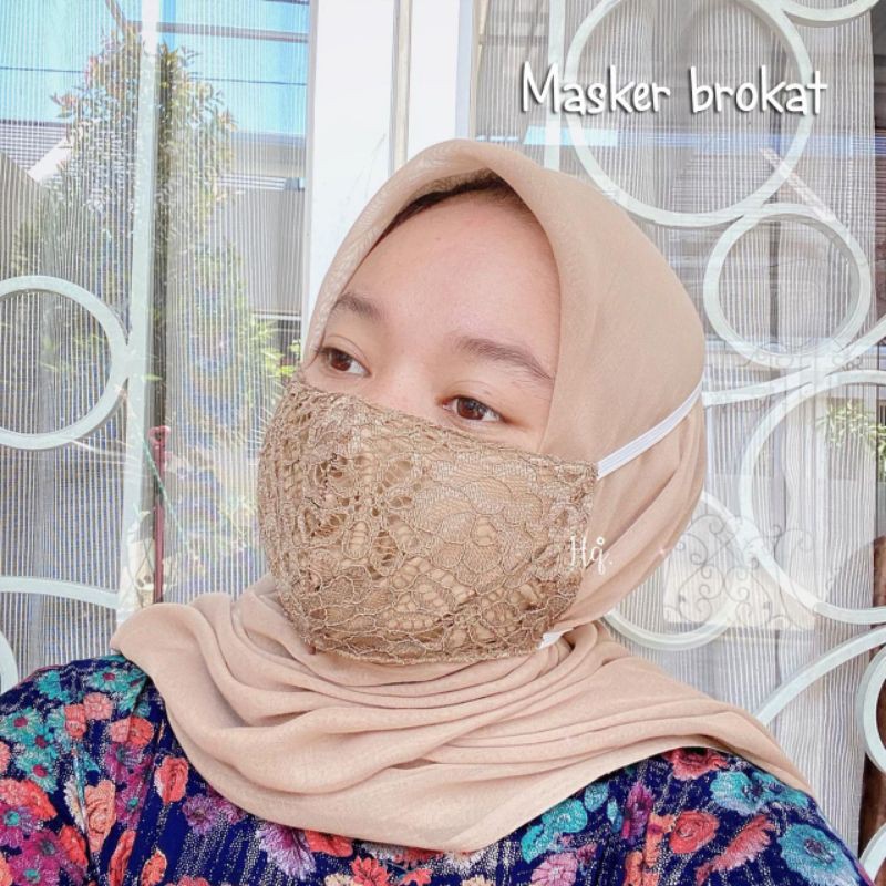 Masker Brokat / masker kondangan kekinian