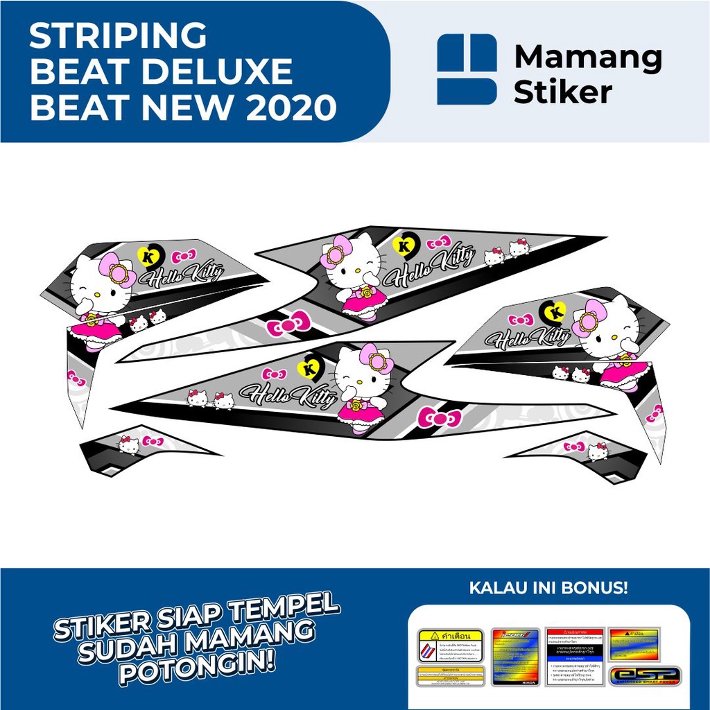 STRIPING BEAT 2020 Motif 15 Hello Kitty/STIKER BEAT DELUXE/STICKER BEAT NEW 2021/HONDA BEAT 2020 202