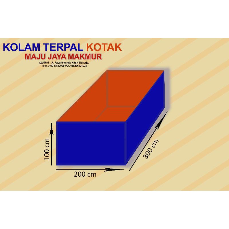 terpal lele /terpal kotak kolam /lele terpal Uk 2x3x1 tipe A12