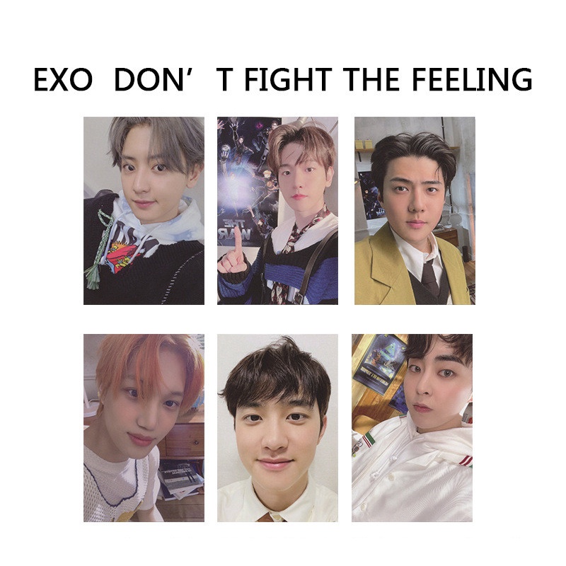 6 / 7Pcs Kartu Pos LOMO Kpop EXO Album Don 't FIGHT THE FEELING