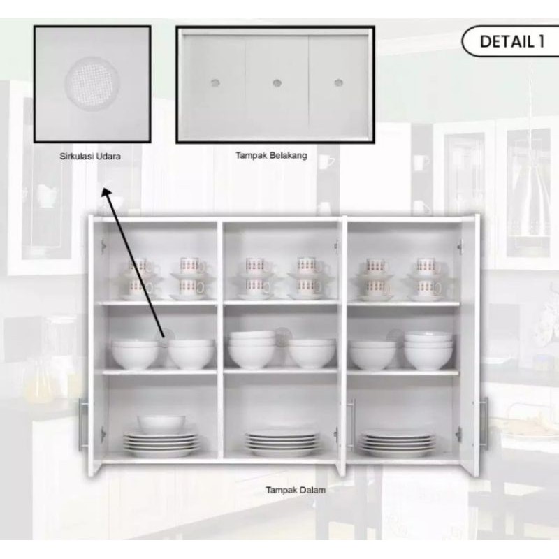 kitchen set atas  minimalis/lemari dapur gantung putih