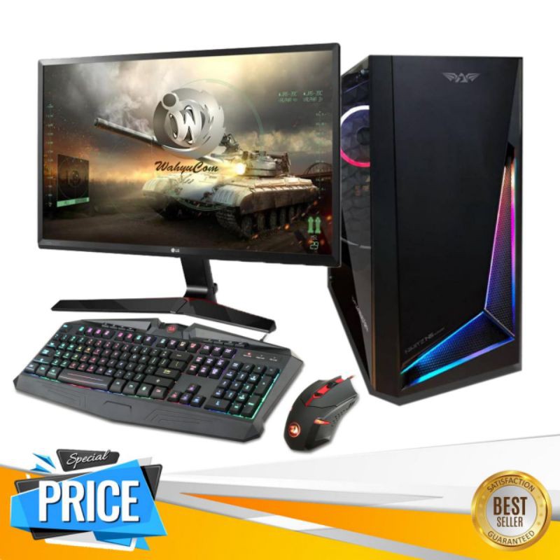 PC Gaming~Editing~ core i7 3770~SSD 120Gb ~Vga 4Gb GTX 1050ti ~Monitor 24 in ~siap pakai