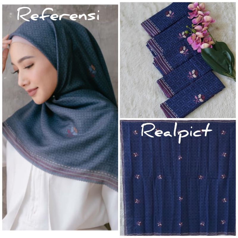 (COD)Kerudung Segiempat Voal Jilbab Denai Hijab Voal Motif Premium Segiempat Voal Motif-Voal Motif D