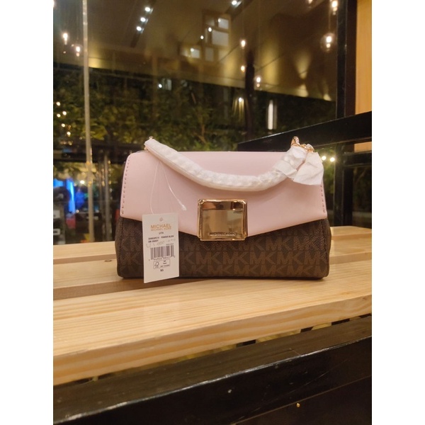 Tas MK original - Michael kors lita small in signature brown powder blush