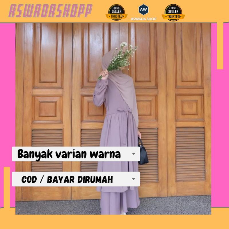 Amelia Set (Outer +Rok) Wanita Cewek Muslim Anak Muda Syar'i Syari Terbaru Kuliah Kantor Premium