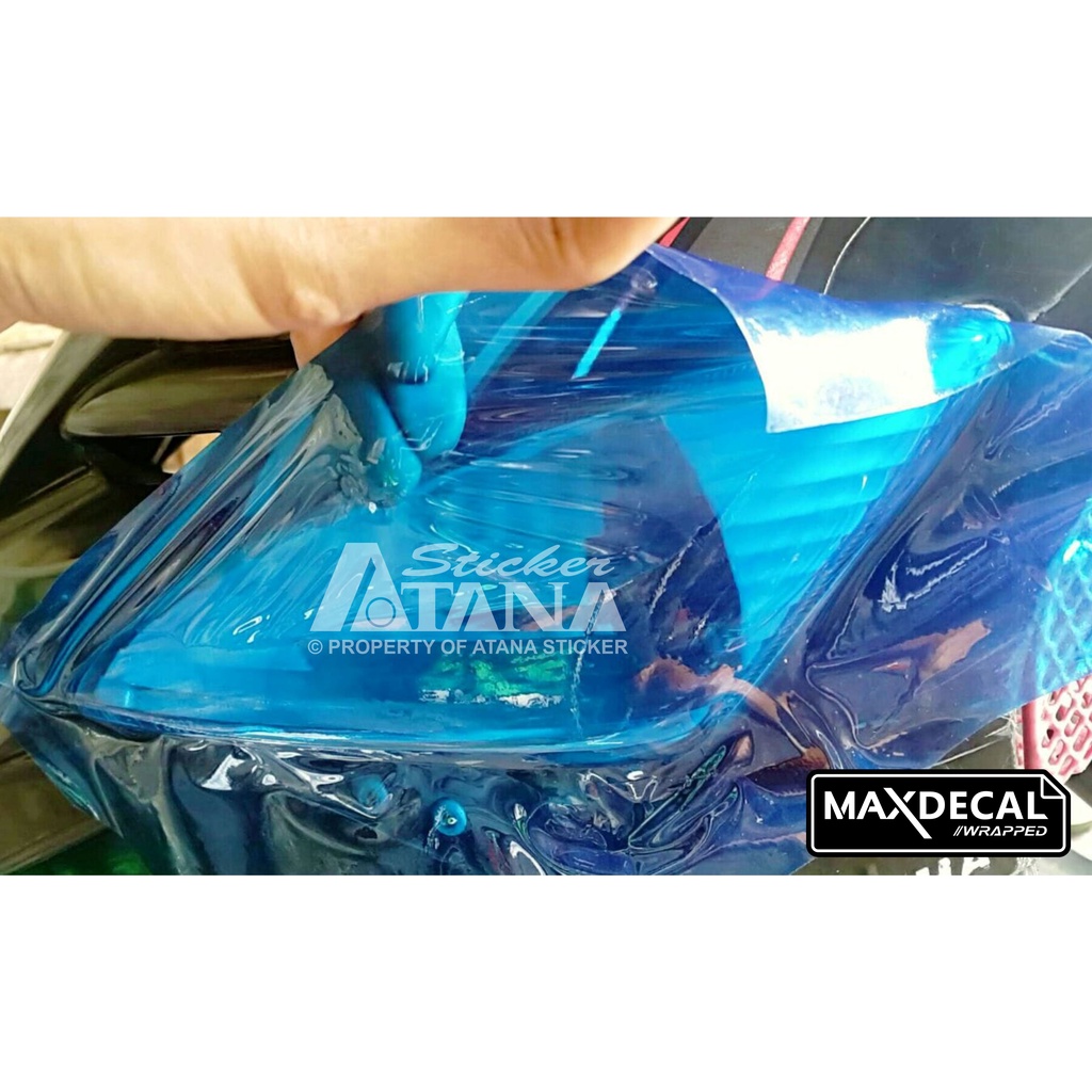 Skotlet Biru Transparan Maxdecal Scotlet Blue Transparent Stiker Tembus Pandang Bening Sticker Hybrid Scolite Smoke Scotlight Anti Gores Transparant Decal Vinyl Wrap Body Dekorasi Aksesoris Lampu Headlamp Motor Mobil Hp Laptop Neon Box Beat Vario Supra