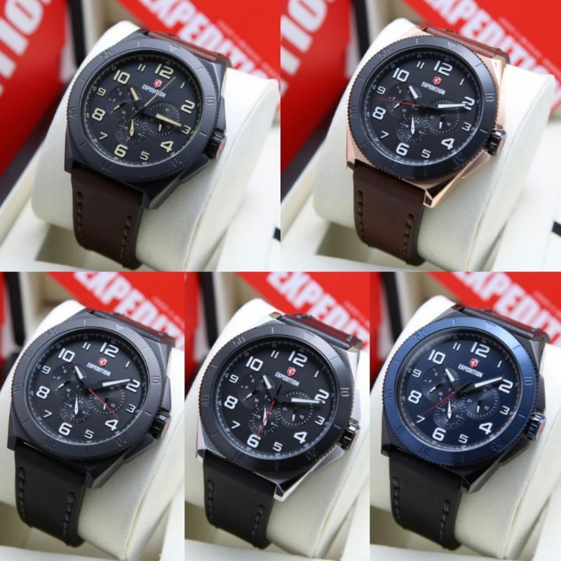 JAM TANGAN PRIA EXPEDITION 6823 E 6823 E6823 LEATHER ORIGINAL GARANSI 1 TAHUN