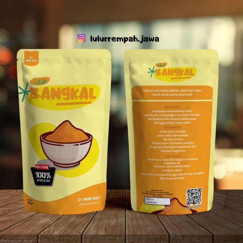 Lulur Rempah Kayu Bangkal 20g | Best Seller Parah | Ready