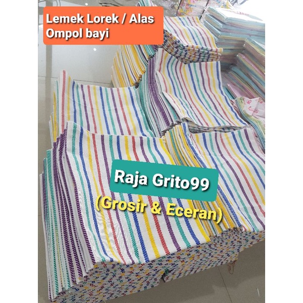 Lemek Lorek Bayi JUMBO 55x50 (Grosir 12pcs) Alas ompol bayi XXL / Lemek lorek pelangi Super besar (extra Jumbo) / lurik Rainbow