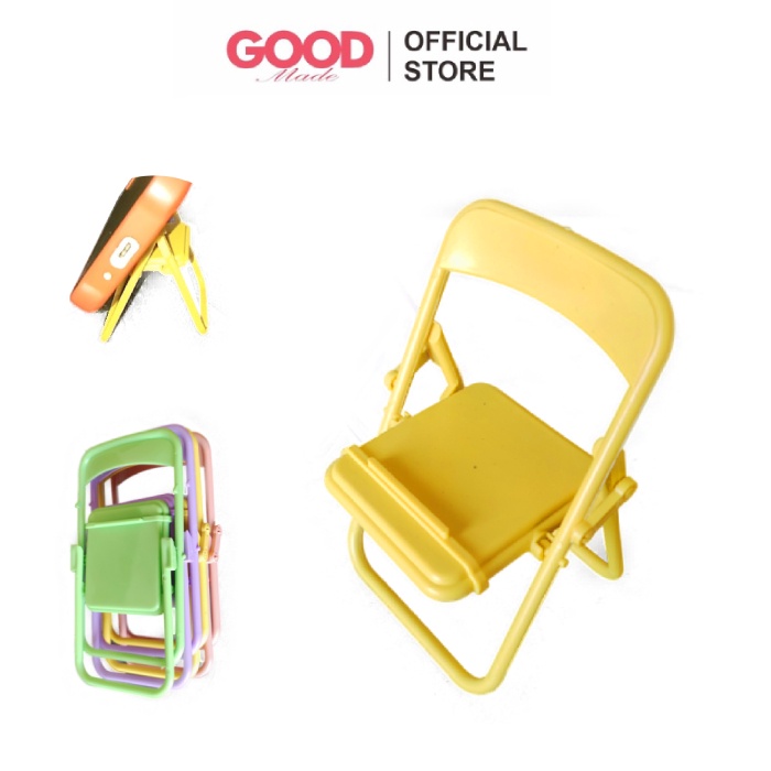 GOOD MADE - Phone Holder Kursi Macaron Folding Chair Stand Holder Phone Universal Holder Stand HP Varian Kursi Lipat Dudukan Penyangga HP Dekorasi | COD