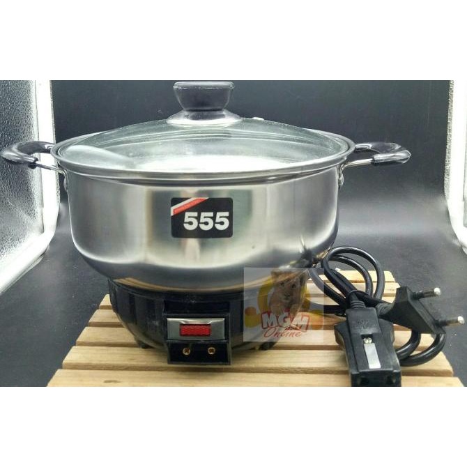 Panci Listrik 18CM Stainless Steel / Mug Listrik / Kompor Listrik