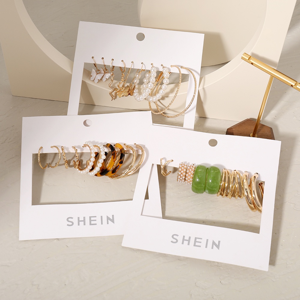 5pcs/set Retro Butterfly Pearl Hoop Earrings Personalized Earring Women Jewelry Accessories