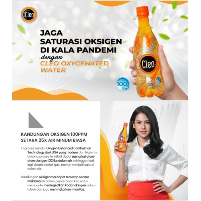 

Cleo Oxygenated Water 1 Dos (isi 24 botol)