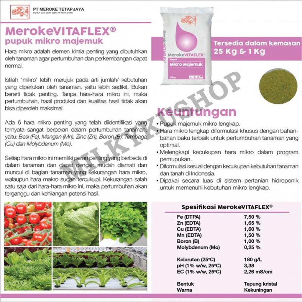 PUPUK MEROKE VITAFLEX 500 GRAM KEMASAN PABRIK HIDROPONIK