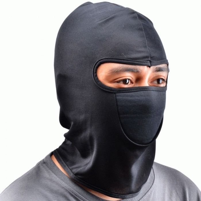 Masker Ninja Masker Motor Hitam / Masker Buff / Sarung Kepala Helm ninja skull cap spandex