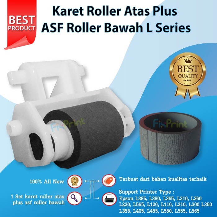 Jual Asf Roller Bawah Karet Atas Pick Up Roll Penarik Kertas Epson L110 L120 L121 L210 L220 8964