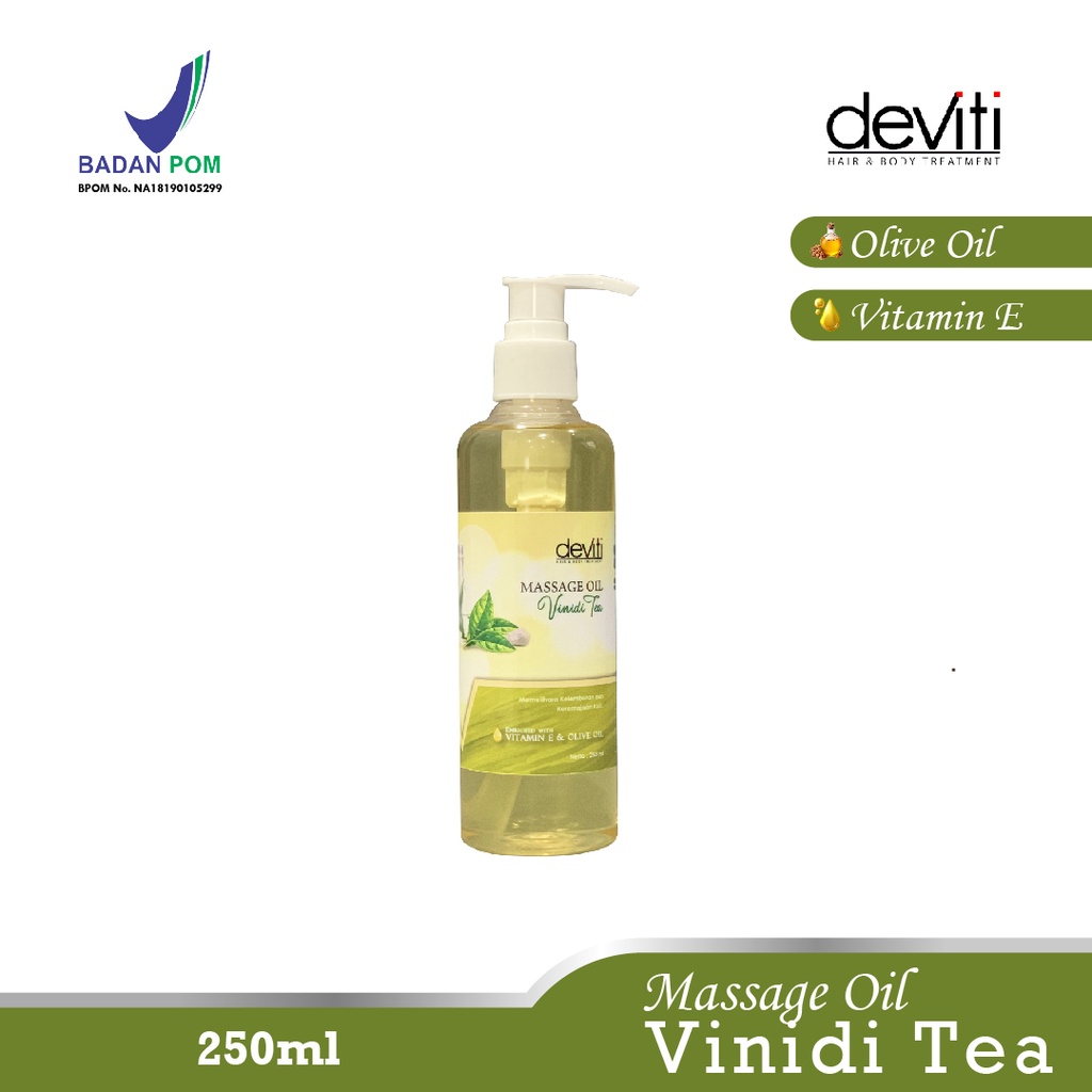 Deviti Massage Oil Vinidi Tea Perawatan Menyegarkan Tubuh Minyak Pijat 250Gr