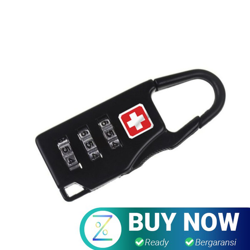 Swiss Gembok Koper Kode Angka - 104 - Black