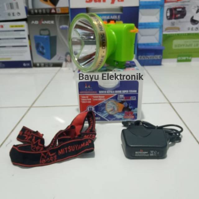 Senter Kepala Cas Mitsuyama 80 Watt MS-216 Senter LED Super Terang Jarak Jauh /Senter Selam Diving